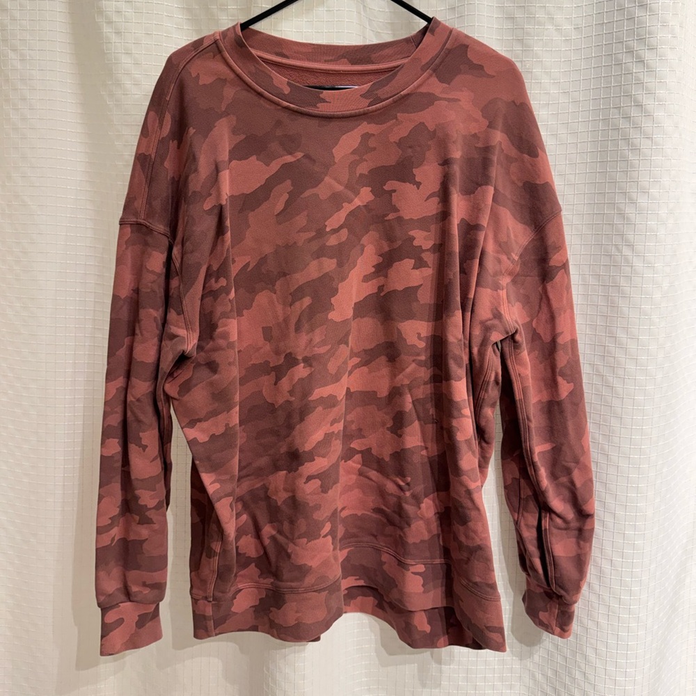 Lululemon Perfectly Oversized Pink Camo Crewneck